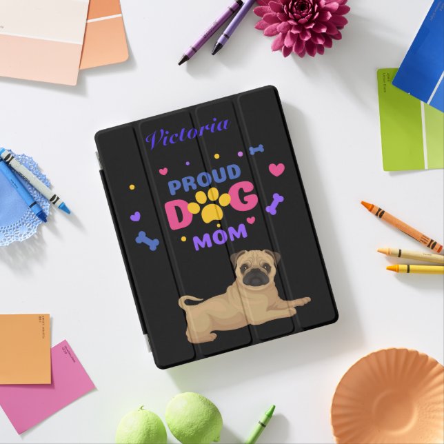 Pug Proud Dog Mom iPad Smart Cover (In Situ)