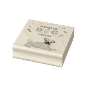 Pug Proud Dog Mom Rubber Stamp