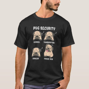 Pug Pug Mom Pug Dad Dog Pug Security Doorbell T-Shirt