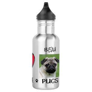 Pug Pugs Dog Lovers Stainless Steel Water Bottle