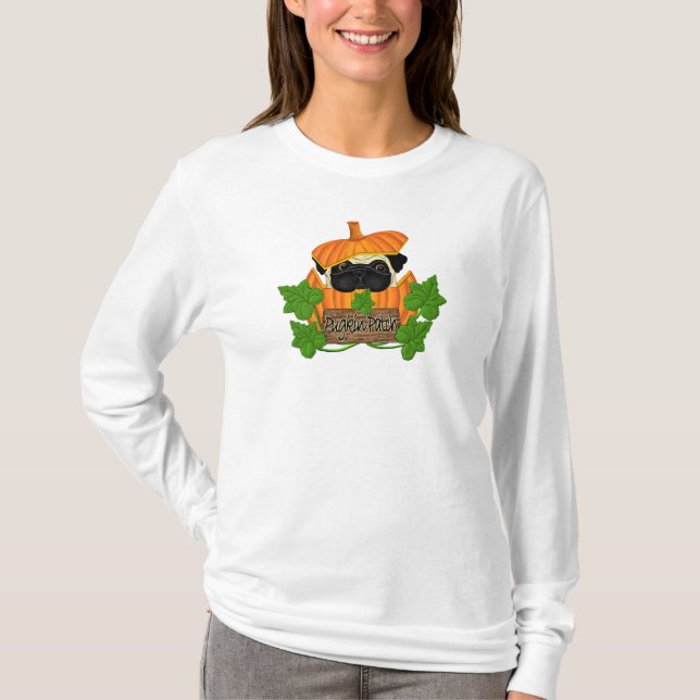 Pug Pumpkin Patch T-Shirt (Front)