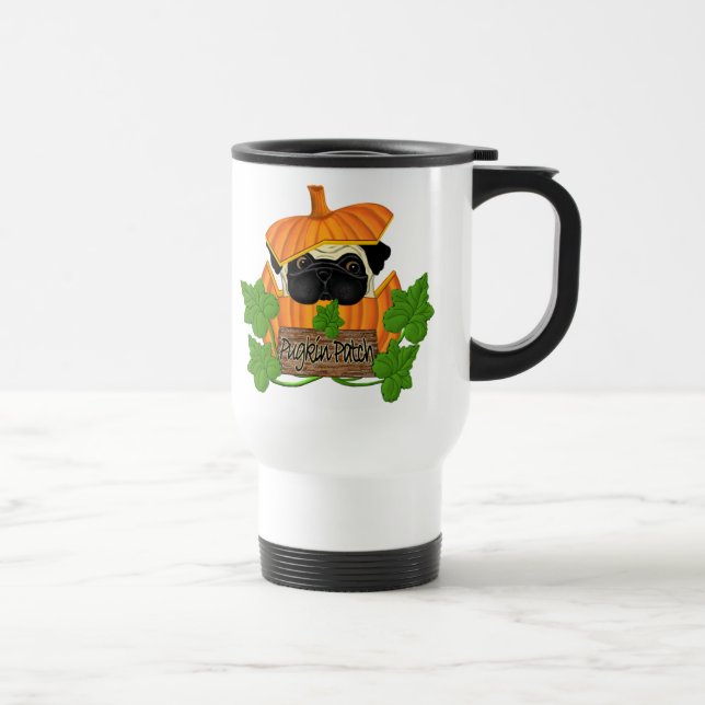Pug Pumpkin Patch Travel Mug (Right)