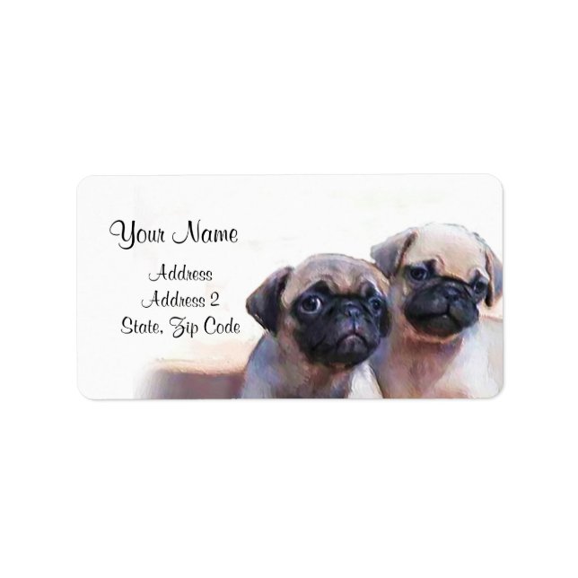 Pug Puppies Address Labels (Front)