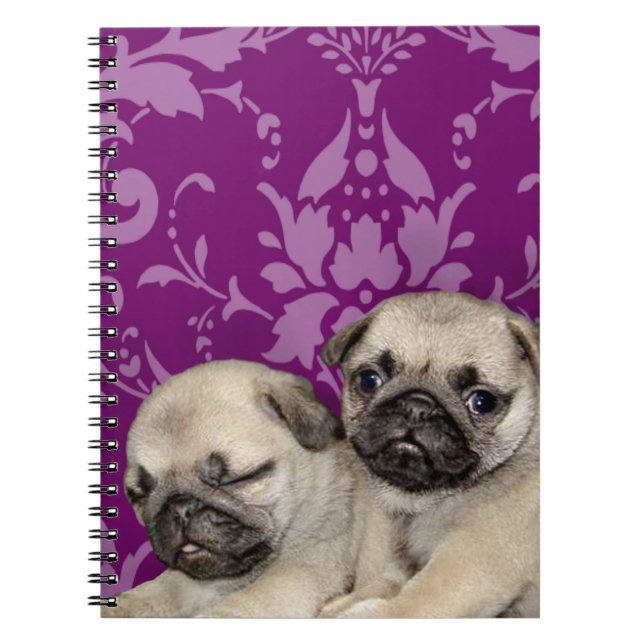 Pug puppies dog notebook (Front)