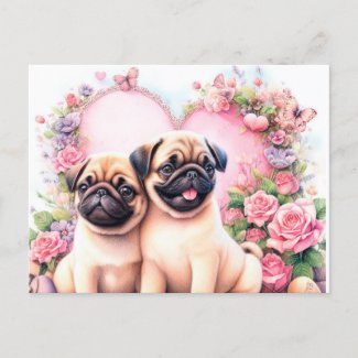 Pug Puppies In Love