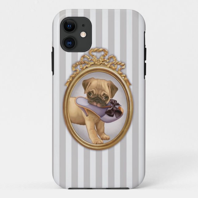 Pug Puppy and Shoe Case-Mate iPhone Case (Back)