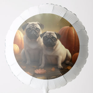 Pug Puppy Autumn Delight Pumpkin Balloon