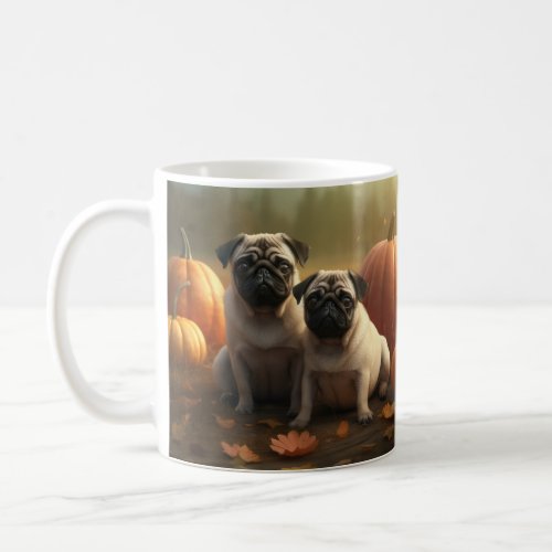 Pug Puppy Autumn Delight Pumpkin Coffee Mug