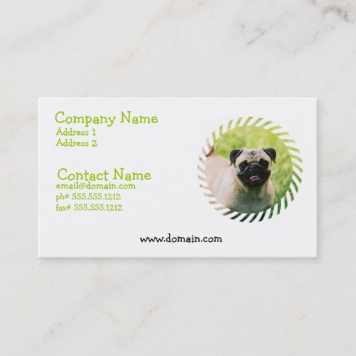 Customizable Pug Puppy Business Card