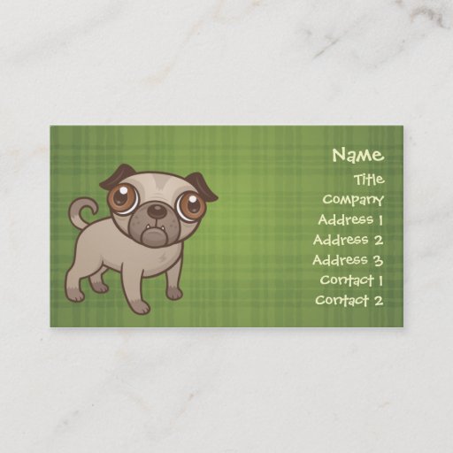 Customizable Pug Puppy Business Cards