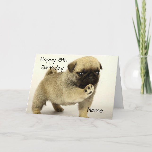Pug Puppy  Card (Front)