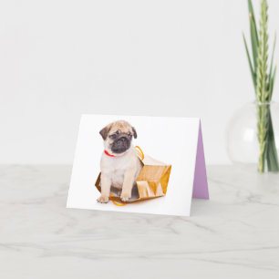 Pug Puppy Dog Blank Greeting Note Card