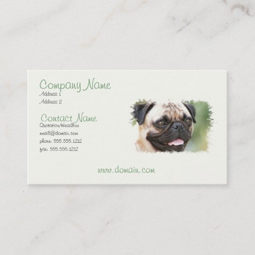 Pug Puppy Dog Business Card