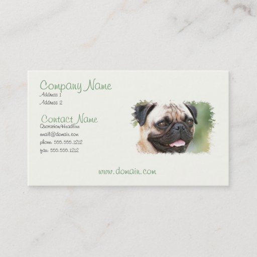 Customizable Pug Puppy Dog Business Card