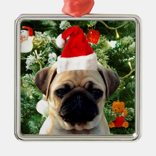 Pug Puppy Dog Christmas Tree Ornaments Snowman