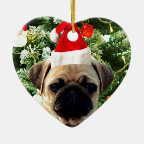 Pug Puppy Dog Christmas Tree Ornaments Snowman