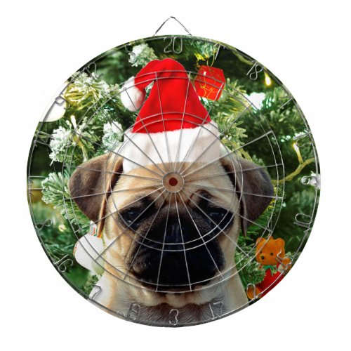 Pug Puppy Dog Christmas Tree Ornaments Snowman Dart Board