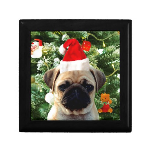 Pug Puppy Dog Christmas Tree Ornaments Snowman Gift Box