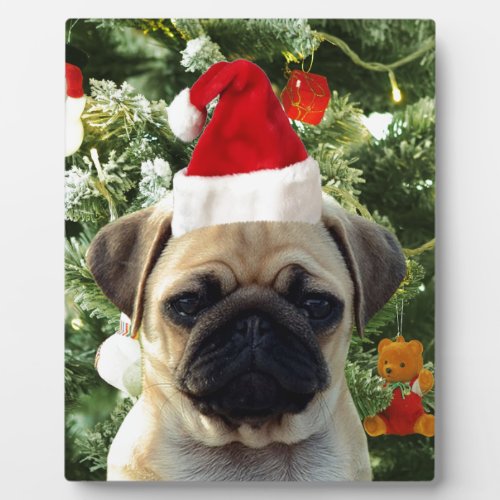 Pug Puppy Dog Christmas Tree Ornaments Snowman Plaque