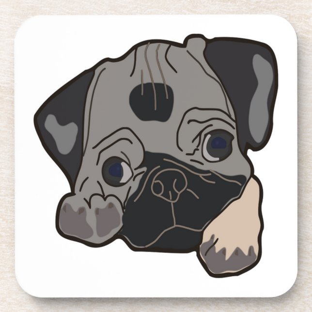 PUG PUPPY DOG COASTER (Front)