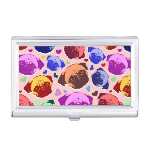 Pug Puppy Dog PopArt Retro Style Business Card Case