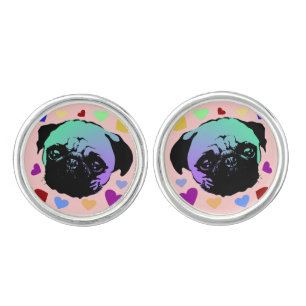 Pug Puppy Dog PopArt Retro Style Cufflinks
