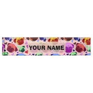 Pug Puppy Dog PopArt Retro Style Desk Name Plate
