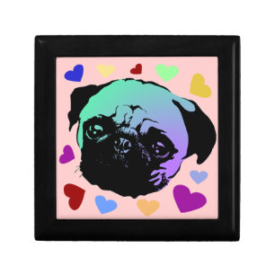 Pug Puppy Dog PopArt Retro Style Gift Box