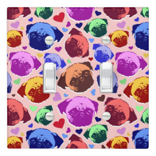 Pug Puppy Dog PopArt Retro Style Light Switch Cover
