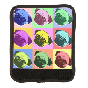 Pug Puppy Dog PopArt Retro Style Luggage Handle Wrap