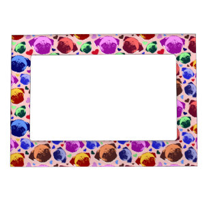 Pug Puppy Dog PopArt Retro Style Magnetic Frame