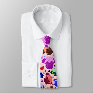 Pug Puppy Dog PopArt Retro Style Neck Tie