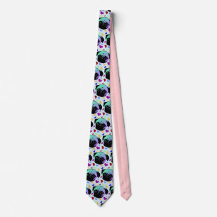 Pug Puppy Dog PopArt Retro Style Neck Tie