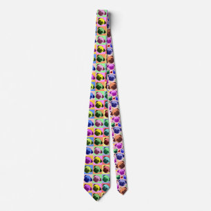 Pug Puppy Dog PopArt Retro Style Neck Tie
