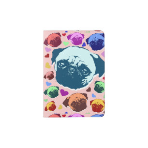 Pug Puppy Dog PopArt Retro Style Passport Holder
