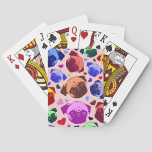 Pug Puppy Dog PopArt Retro Style Poker Cards