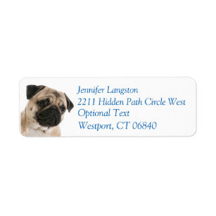 p 838 Personalized Address Labels Cute Cartoon Pug Dog Buy 3 get 1 free 