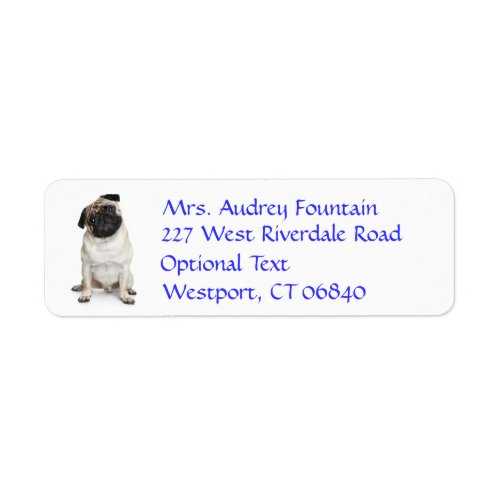 Pug Puppy Dog Return Address Name Label