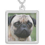 Pug Puppy Dog Sterling Silver Necklace