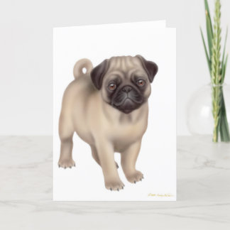 Pug Puppy Greeting Card