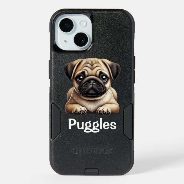 Pug Puppy iPhone 15 Case (Back)