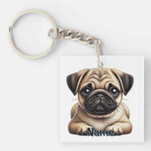 Pug Puppy Keychain