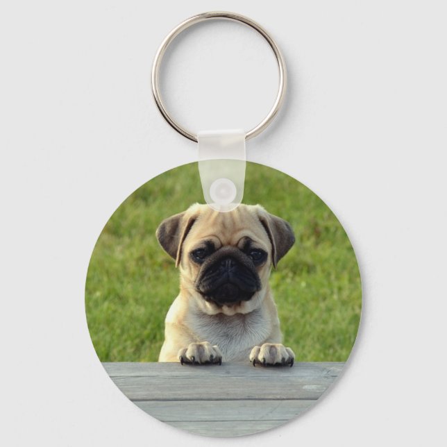 Pug Puppy Keychain (Front)