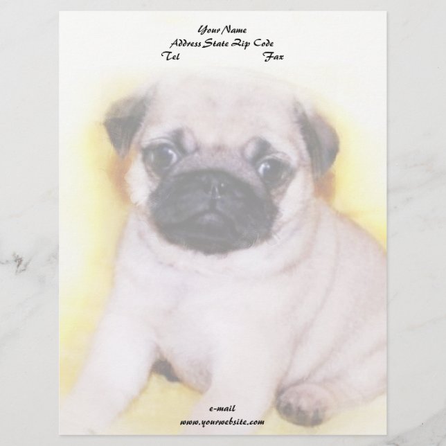 Pug Puppy Letterhead (Front)