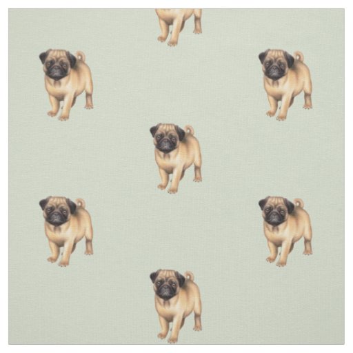 Pug Puppy Love Brushed Cotton Fabric