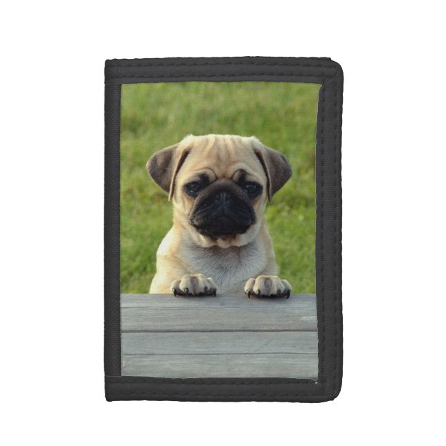 Pug Puppy Photo Trifold Wallet (Front Vertical)