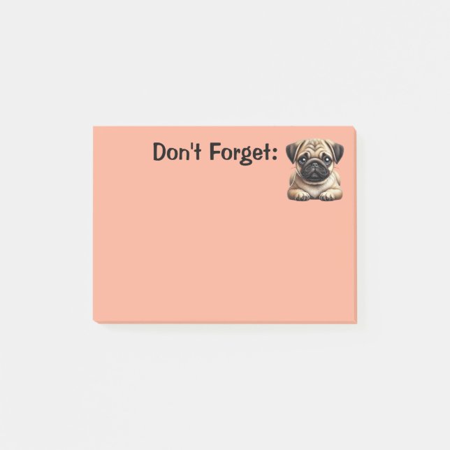 Pug Puppy Post-it Notes (Front)