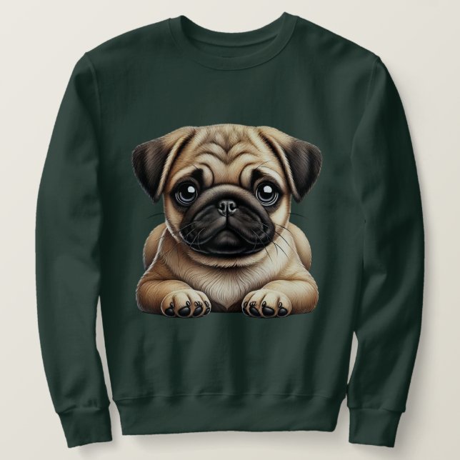 Pug Puppy Sweatshirt (Design Front)