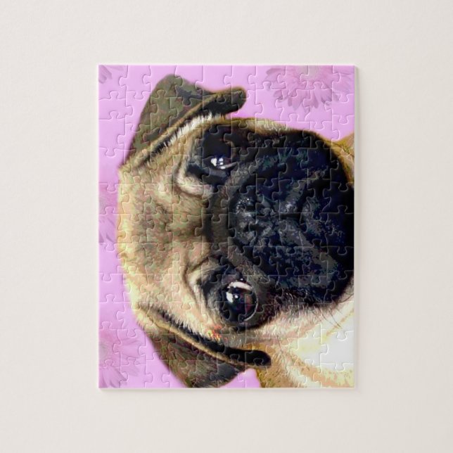 Pug puzzle with tin (Vertical)