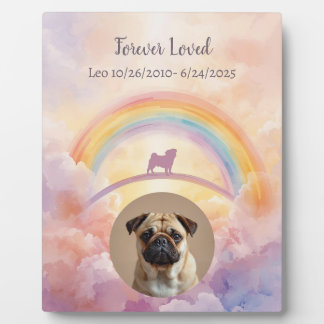 Pug Rainbow Bridge Memorial Plaque Watercolor Pet